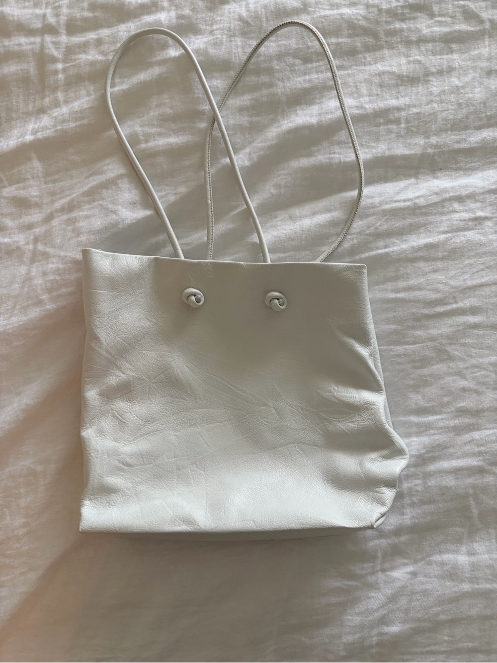 Zara White Leather Shoulder Hobo